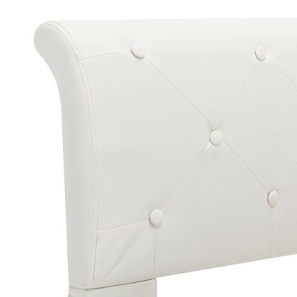 Рамка за легло, бяла, изкуствена кожа, 120x200 cм