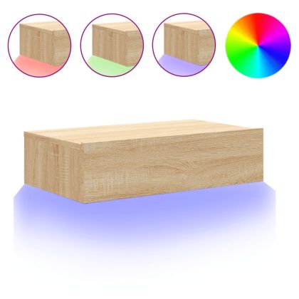 ТВ шкаф с LED осветление, дъб сонома, 60x35x15,5 см