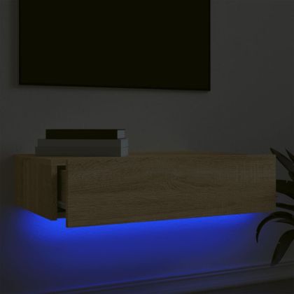 ТВ шкаф с LED осветление, дъб сонома, 60x35x15,5 см