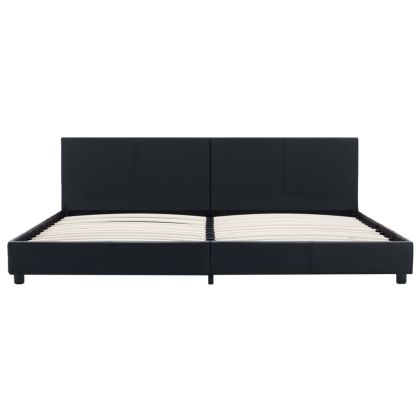 Рамка за легло, черна, изкуствена кожа, 180x200 cм