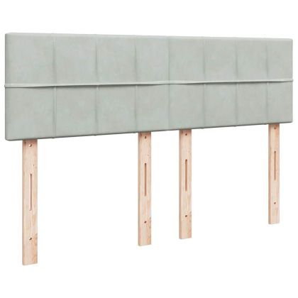 Османско легло с матрак Светло сиво 140x200cm кадифе