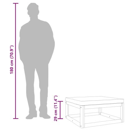 Градинска табуретка с таупе възглавница, масивно дърво акация