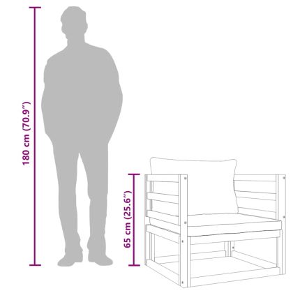 Градински стол със светлосиви възглавници, акация масив