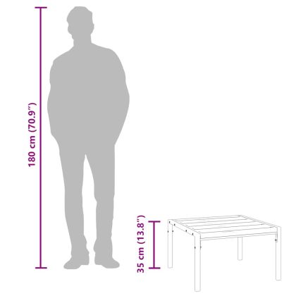 Градинска маса за кафе, черна, 60x60x35 cм, стомана