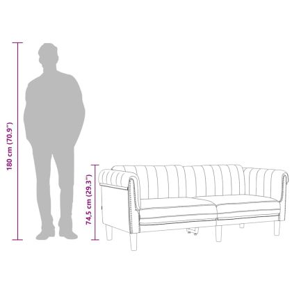 3-местен диван, син, кадифе