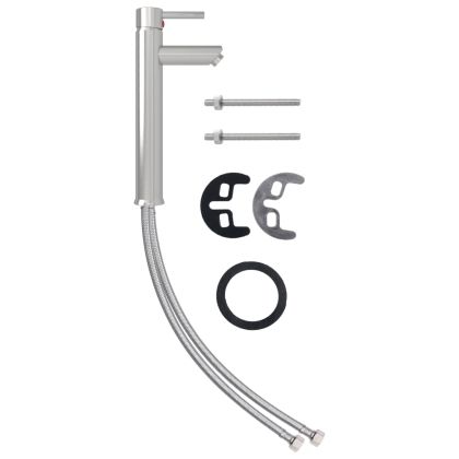 Мивка за баня с кран и сифон, златисто закалено стъкло