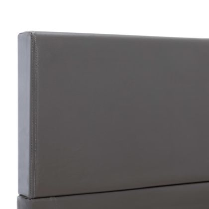 Рамка за легло, сива, изкуствена кожа, 100x200 cм