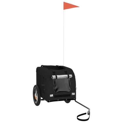 Ремарке за колело за любимци черно Оксфорд плат и желязо