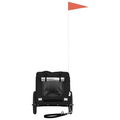 Ремарке за колело за любимци черно Оксфорд плат и желязо