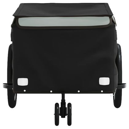 Ремарке за велосипед, черно и сиво, 30 кг, желязо