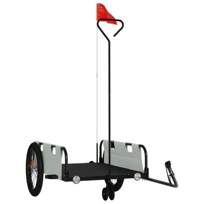 Ремарке за колело, сив и черен, Оксфорд плат и желязо