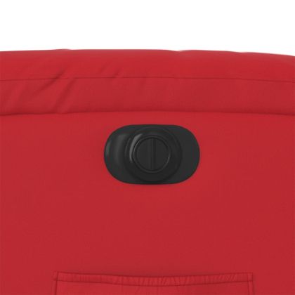 Електрически изправящ реклайнер стол, червен, изкуствена кожа