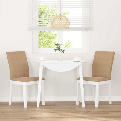 Трапезни столове с възглавници 2 бр Бяла масивна дървесина гума