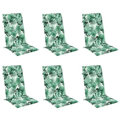 Възглавници за столове с облегалка 6 бр на листа Оксфорд плат