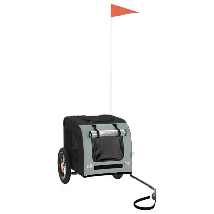 Ремарке за колело за любимци сив и черен Оксфорд плат и желязо