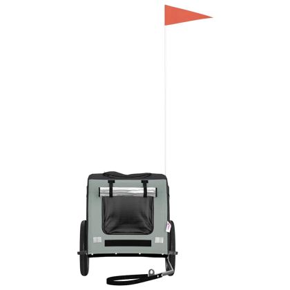 Ремарке за колело за любимци сив и черен Оксфорд плат и желязо