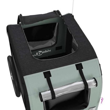 Ремарке за колело за любимци сив и черен Оксфорд плат и желязо