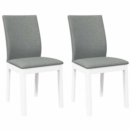 Трапезни столове с възглавници 2 бр Бяла масивна дървесина гума