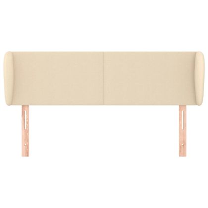 Горна табла за легло с уши, кремава, 147x23x78/88 см, плат