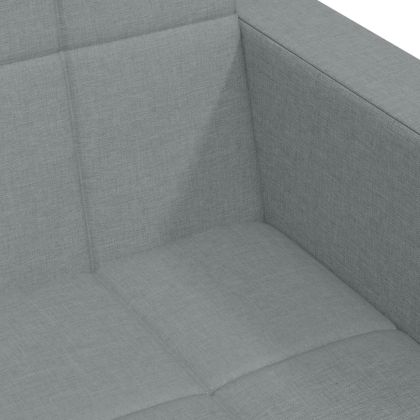 2-местен диван с табуретка, светлосив, текстил