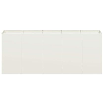 Кашпа, бяла, 200x40x80 см, студеновалцувана стомана