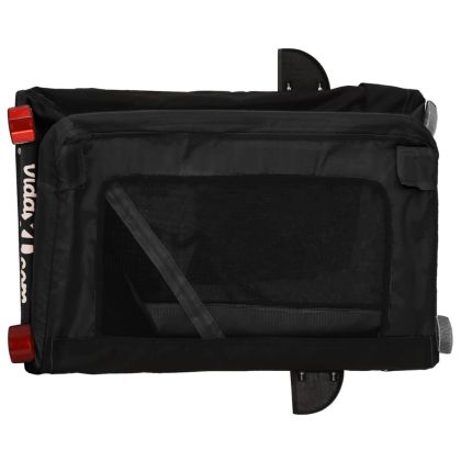 Ремарке за колело за любимци черно Оксфорд плат и желязо