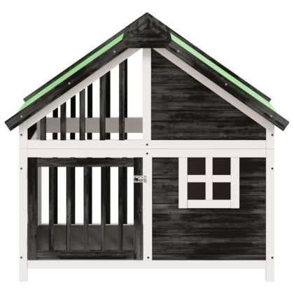 Кучешка колиба, сива, 96x60,5x87 см, бор масив