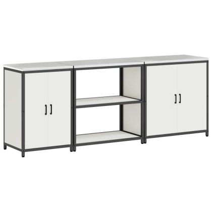 Комплект за кухненско съхранение с рафт Друг 3 pcs Бяло Стомана