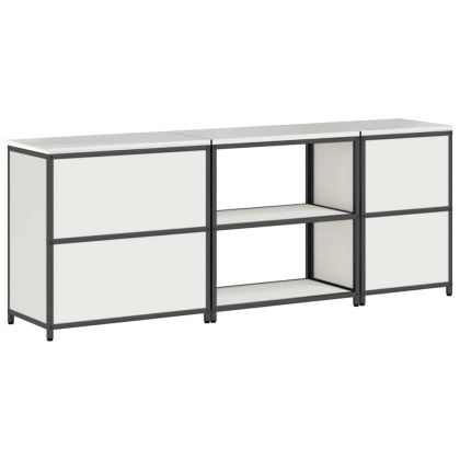 Комплект за кухненско съхранение с рафт Друг 3 pcs Бяло Стомана