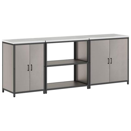 Комплект за кухненско съхранение с рафт 3 pcs Ръждясало Стомана