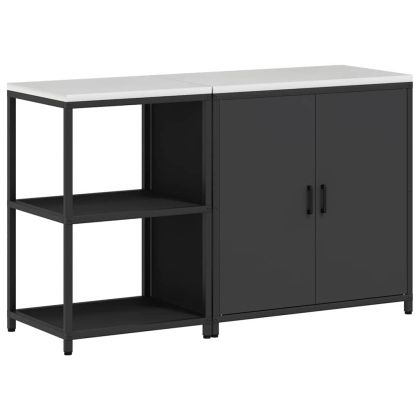 Комплект за кухненско съхранение с рафт с врата 2 pcs Черно