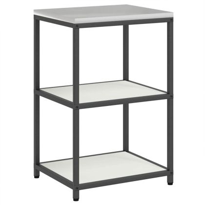 Комплект за кухненско съхранение с рафт 2 pcs Бяло Стомана