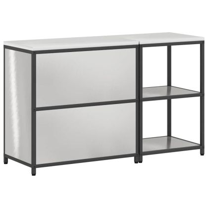 Комплект за кухненско съхранение с рафт 2 pcs Сребрист Стомана