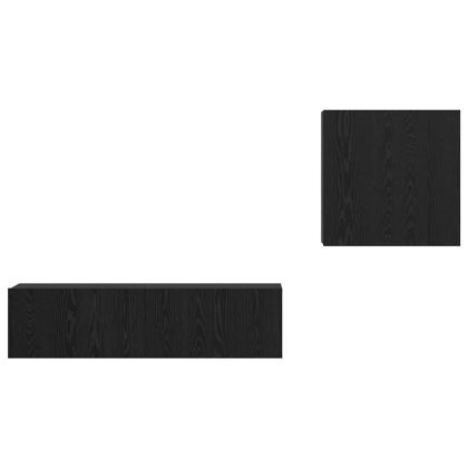 Комплект ТВ шкаф Монтиране на стена Черния дъб Инженерно дърво