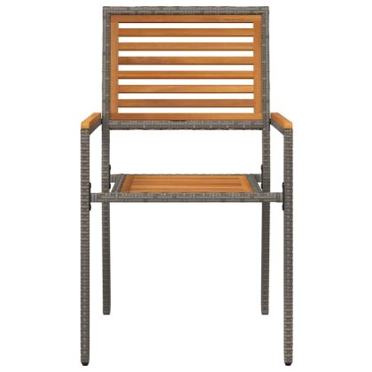 Струпваеми градински столове 4 pcs Кафяв и сив