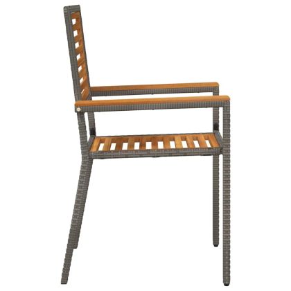 Струпваеми градински столове 4 pcs Кафяв и сив