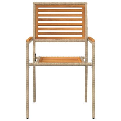 Струпваеми градински столове 4 pcs Кафяв и бежов