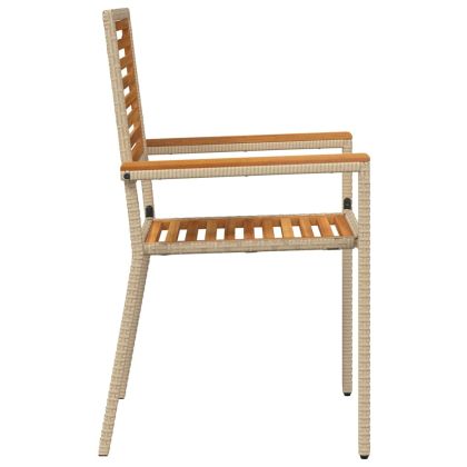 Струпваеми градински столове 4 pcs Кафяв и бежов