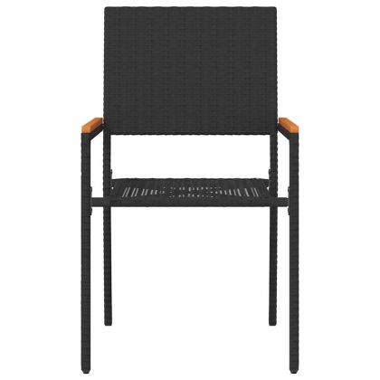 Струпваеми градински столове 4 pcs Черен и кафяв