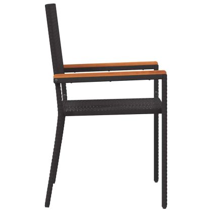 Струпваеми градински столове 4 pcs Черен и кафяв