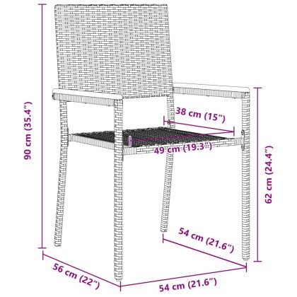 Струпваеми градински столове 4 pcs Сив и кафяв