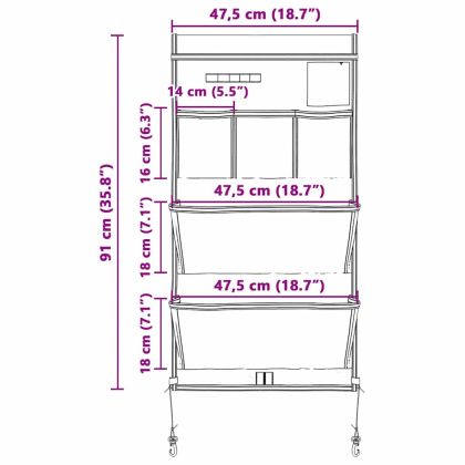 Чанта за съхранение Черен и син 91 x 47.5 см оксфорд