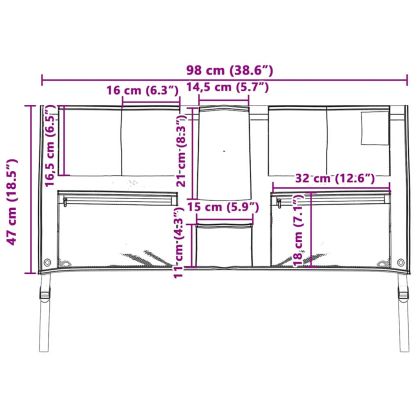 Чанта за съхранение Черен и син 98 x 47 см Оксфорд