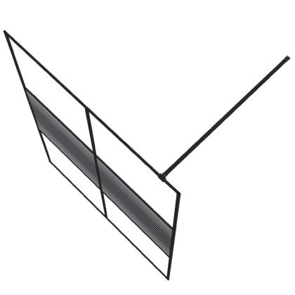 Параван за баня, черен, 140x195 см, прозрачно ESG стъкло