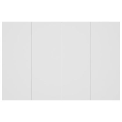 Горна табла за легло с шкафчета, бяла, инженерно дърво