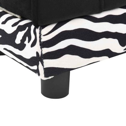 Кучешки диван, черен, 57x34x36 см, плюш