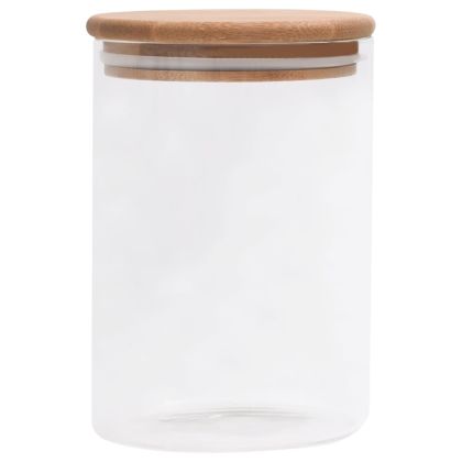 Стъклени буркани за съхранение с бамбукови капаци 4 бр 800 мл