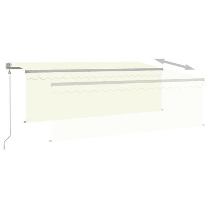 Автоматично прибиращ се сенник с щора, 4x3 м, кремав