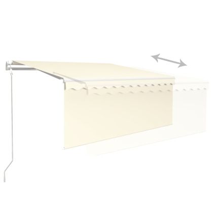 Автоматично прибиращ се сенник с щора, 3,5x2,5 м, кремав