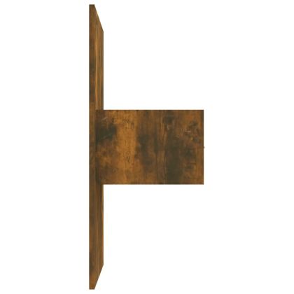 Горна табла за легло с шкафчета, опушен дъб, инженерно дърво